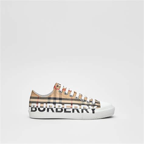 burberry women's vintage check logo sneakers|burberry vintage check high top.